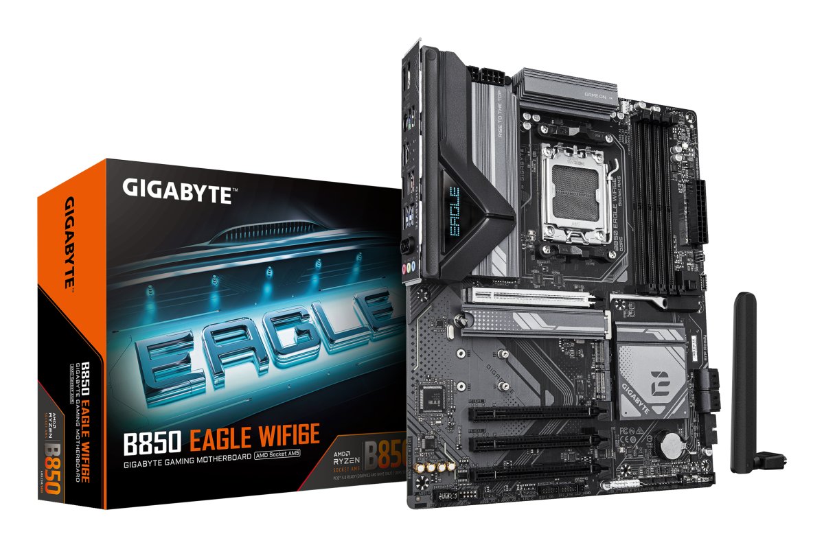 Motherboard AM5 ATX Gigabyte B850 EAGLE WIFI6E, 256GB RAM DDR5 Max, 1 M.2 PCIe 5 + 2 M.2 PCIe 4, Wi-Fi 6E + BT 5.3 - imagen 1