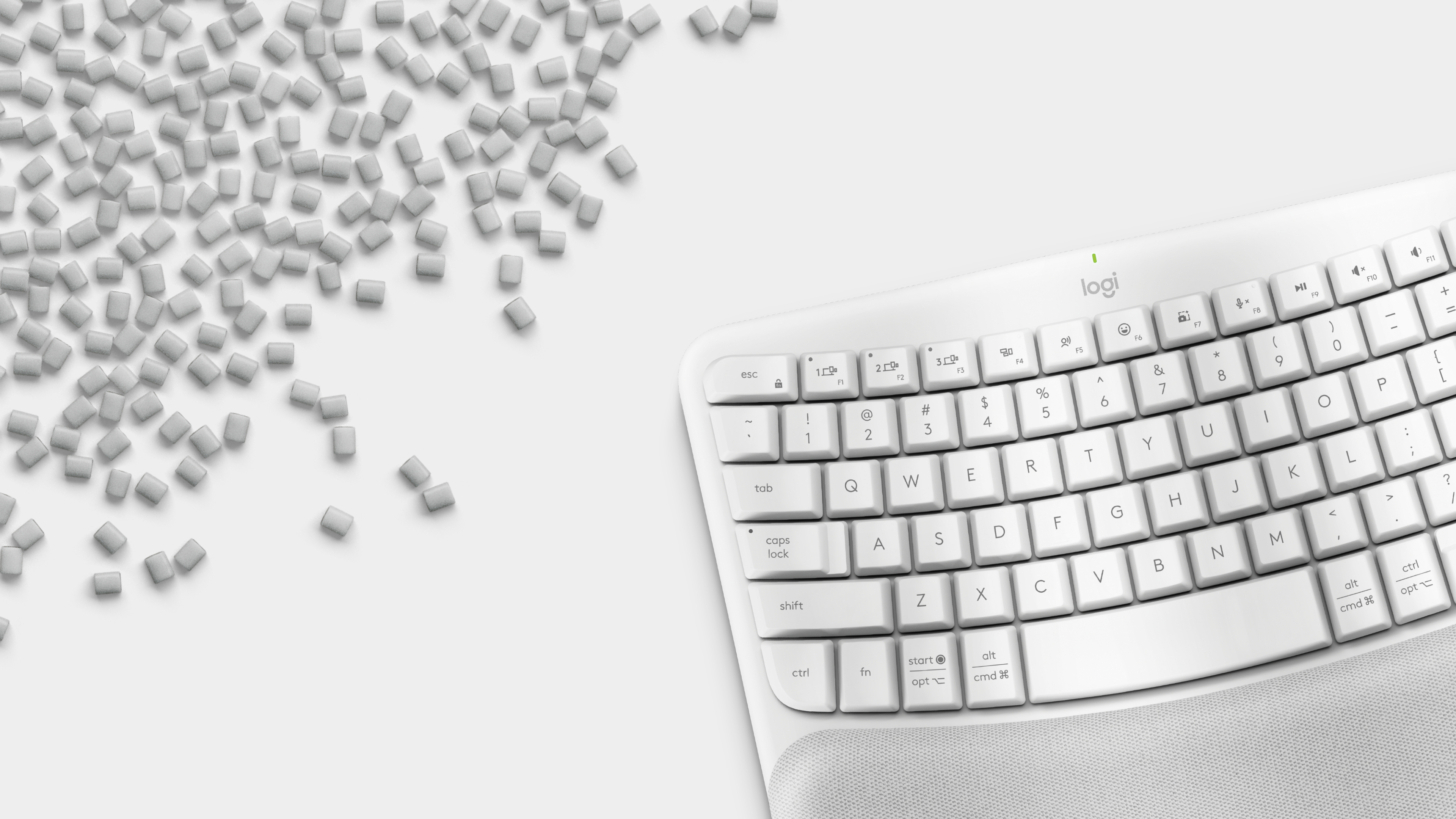Teclado Inalámbrico Logitech Wave Keys, RF 2.4GHz + Bluetooth, Color Blanco, Español