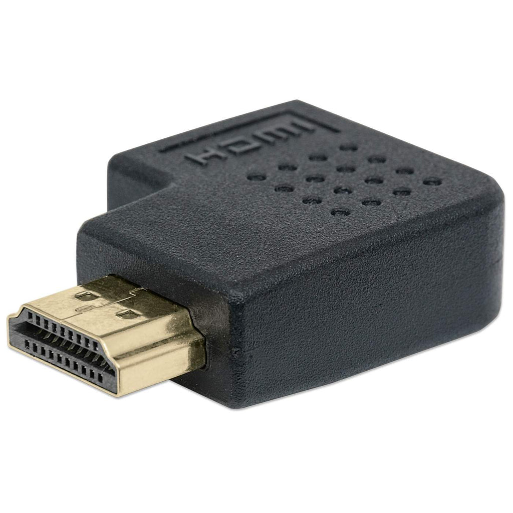 Adaptador de Video HDMI a HDMI Macho-Hembra Manhattan 353489, Angulo Izquierdo de 90 grados, Hasta 4K, Color Negro - imagen 3