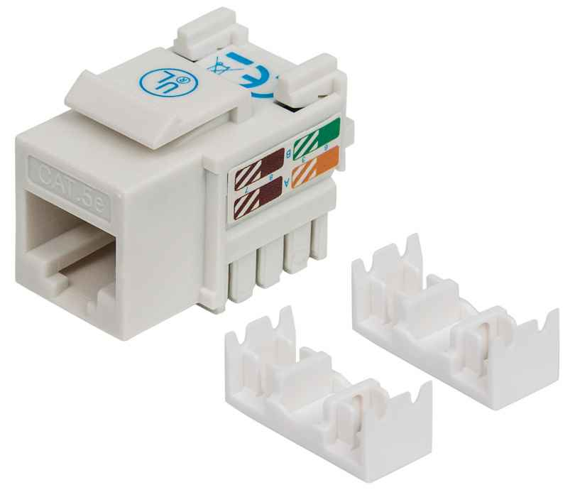 KeyStone Jack RJ45 Cat5e UTP Intellinet 210355, Terminación 110 y Krone, Color Blanco - imagen 1