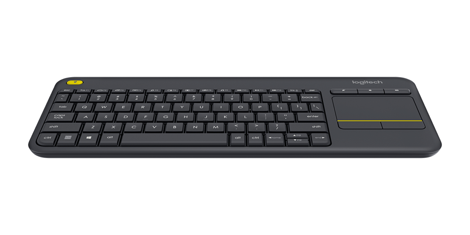Teclado Inalámbrico Logitech K400 Plus, TouchPad, RF 2.4GHz, Color Negro, Español
