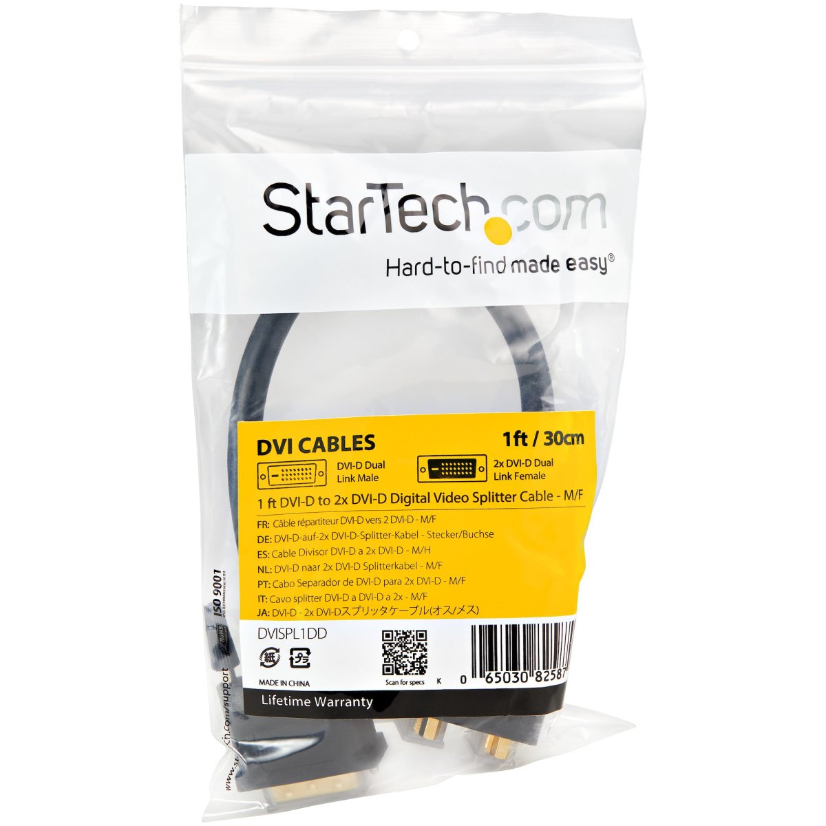 Splitter de Video 30cm DVI-D de 2 Puertos Startech DVISPL1DD, Color Negro - imagen 4