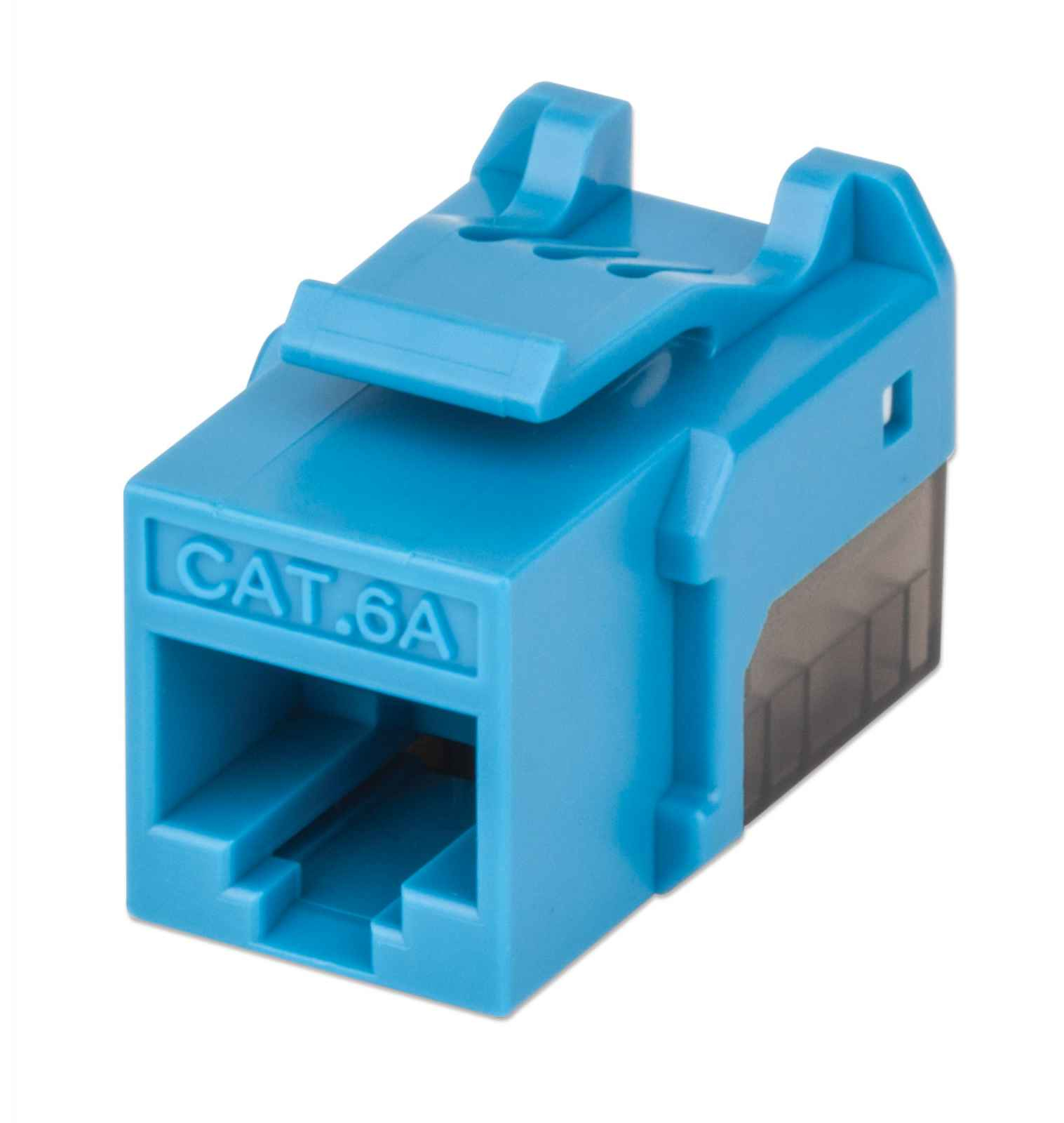 KeyStone Jack RJ45 Cat6A UTP Intellinet 772334, Terminación FastPunch con Ponchadora, Color Azul - imagen 1