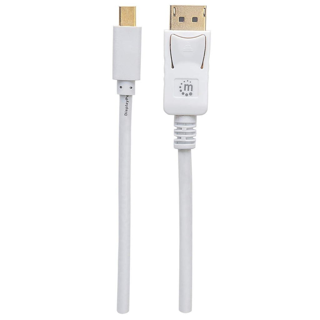 Cable Adaptador de Video 2m Mini DisplayPort 1.2 a DisplayPort Manhattan 324748, 4K 60Hz, Color Blanco - imagen 4