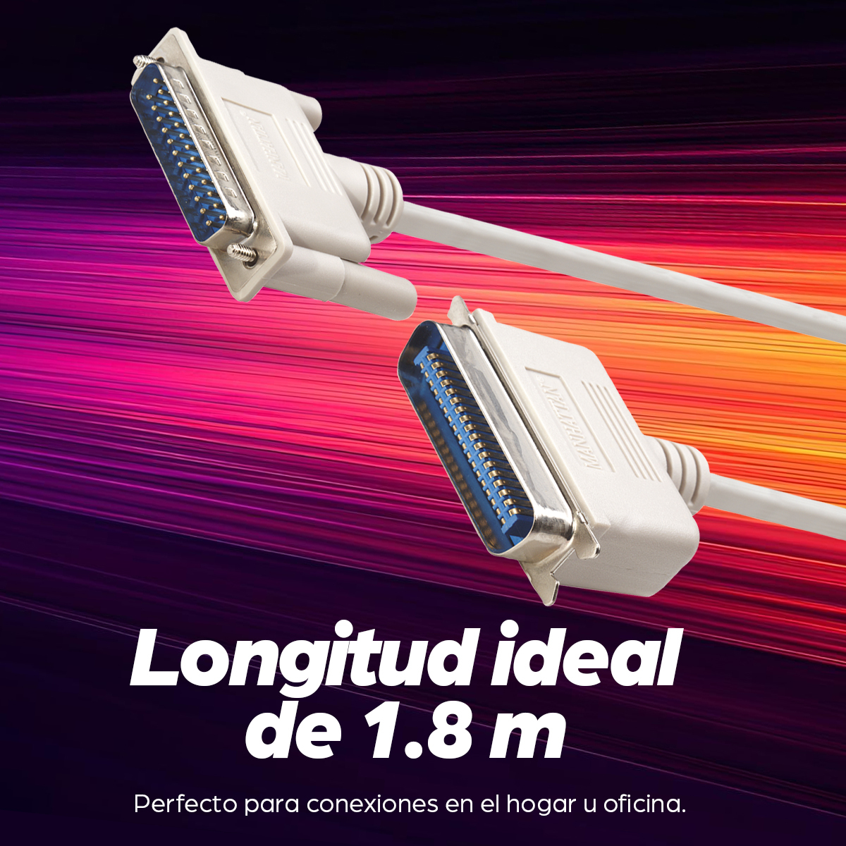 Cable 1.8m Serial DB25 a Centronics 36 Macho - Hembra, Manhattan 303033 - imagen 5