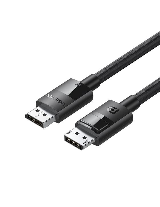 Cable de Video 2m DisplayPort a DisplayPort 1.4 Ugreen 80392, 8K 60Hz, 4K 144Hz, 2K 165Hz, Nylon Trenzado, Color Negro - imagen 1