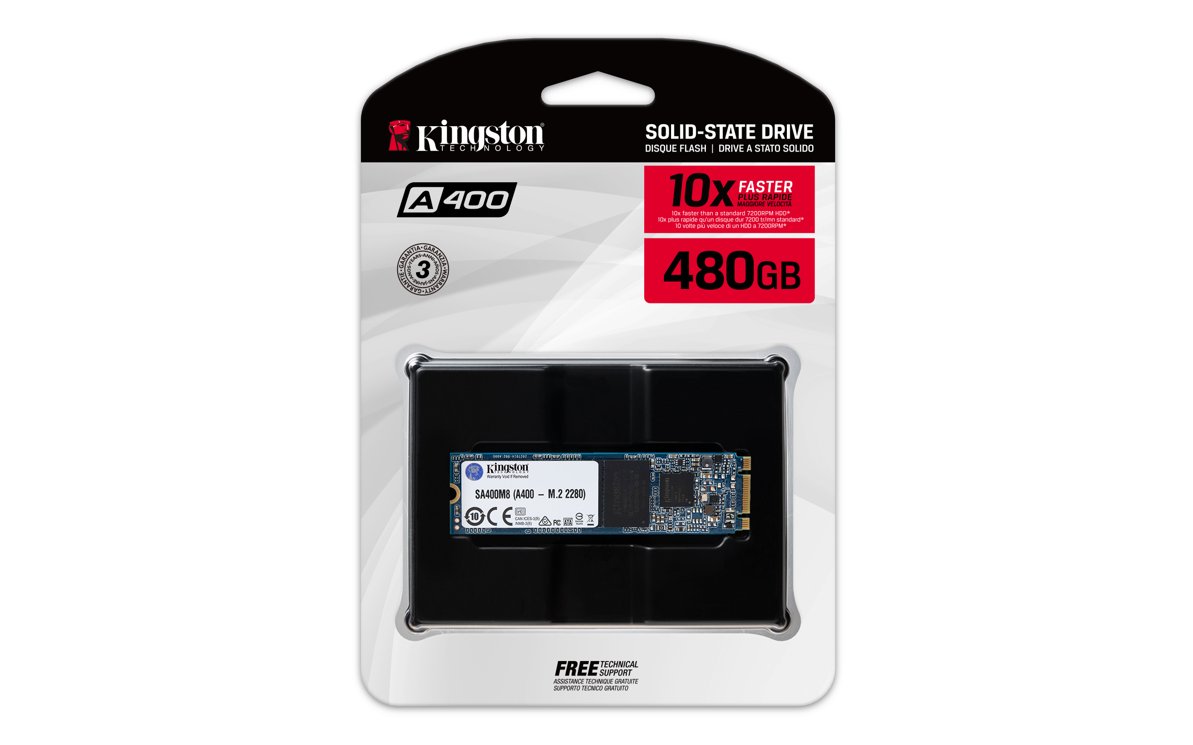 SSD M.2 SATA Kingston A400 480GB - imagen 3