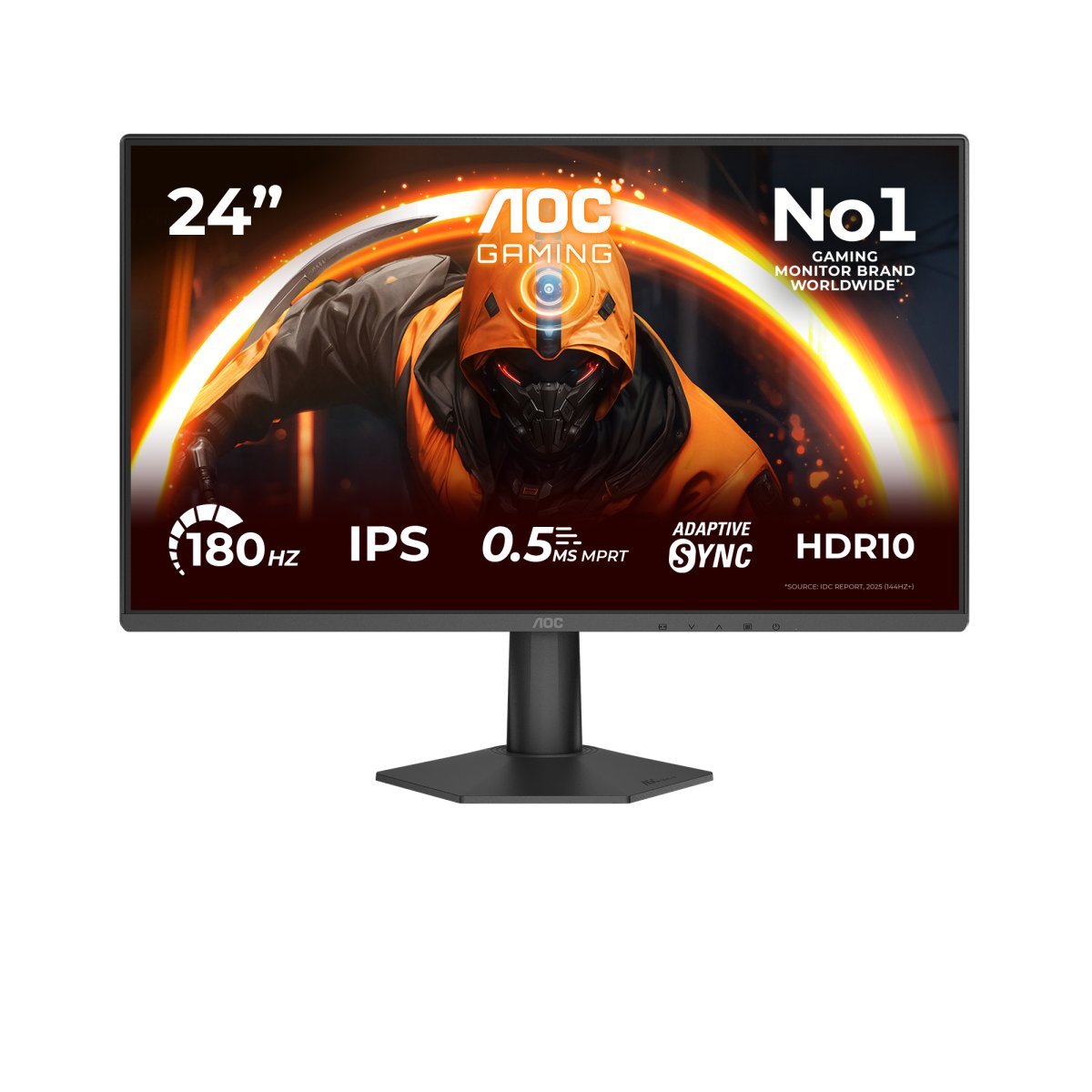 Monitor 24" 1920x1080 144Hz 0.5ms, AOC 24G50F, Panel IPS, G-Sync, 1 HDMI + 1 DisplayPort, VESA 100mm, Color Negro - imagen 1