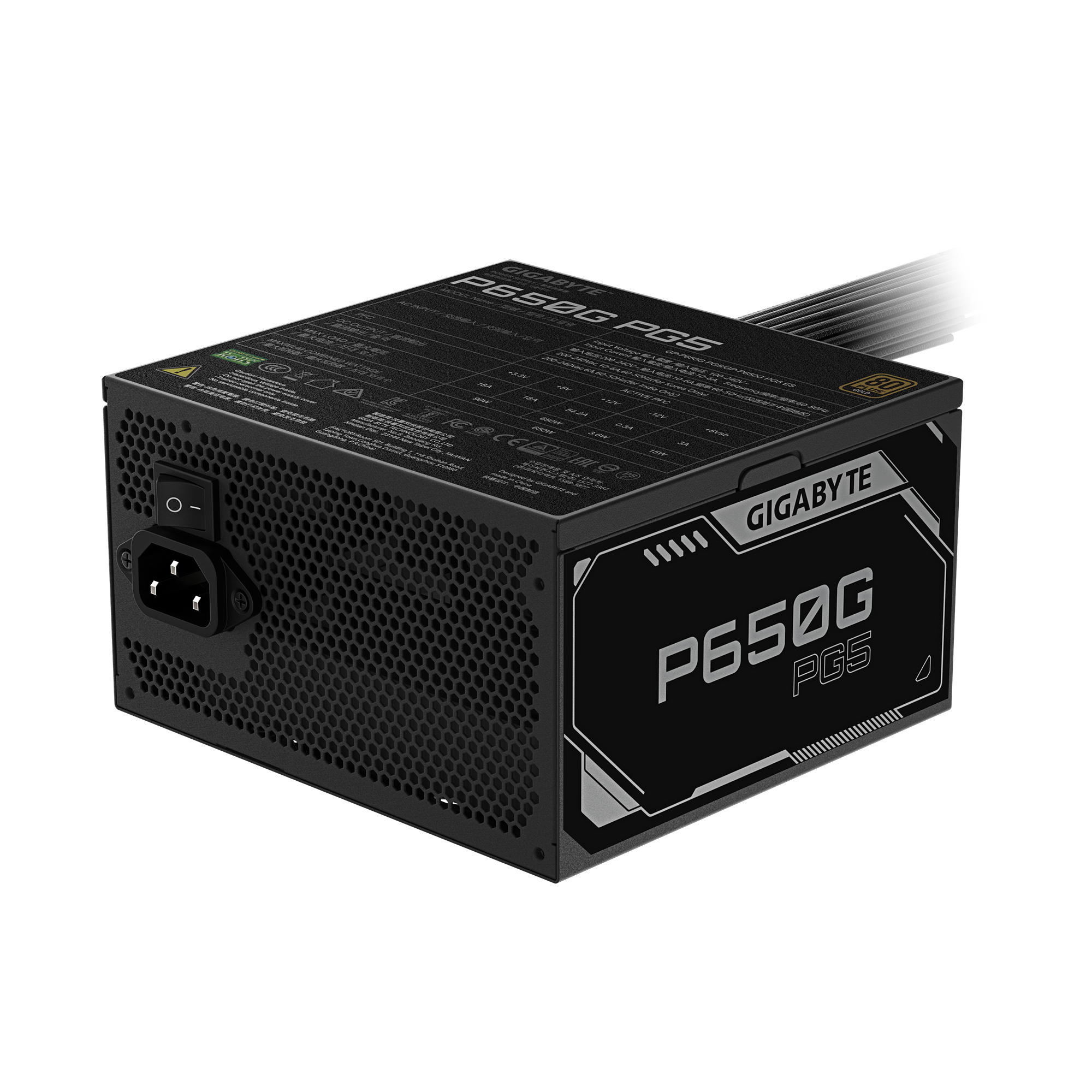 Fuente de poder GIGABYTE p650g pg5 Power Supply PCI-E GEN5.1 ATX 3.1   80 plus gold