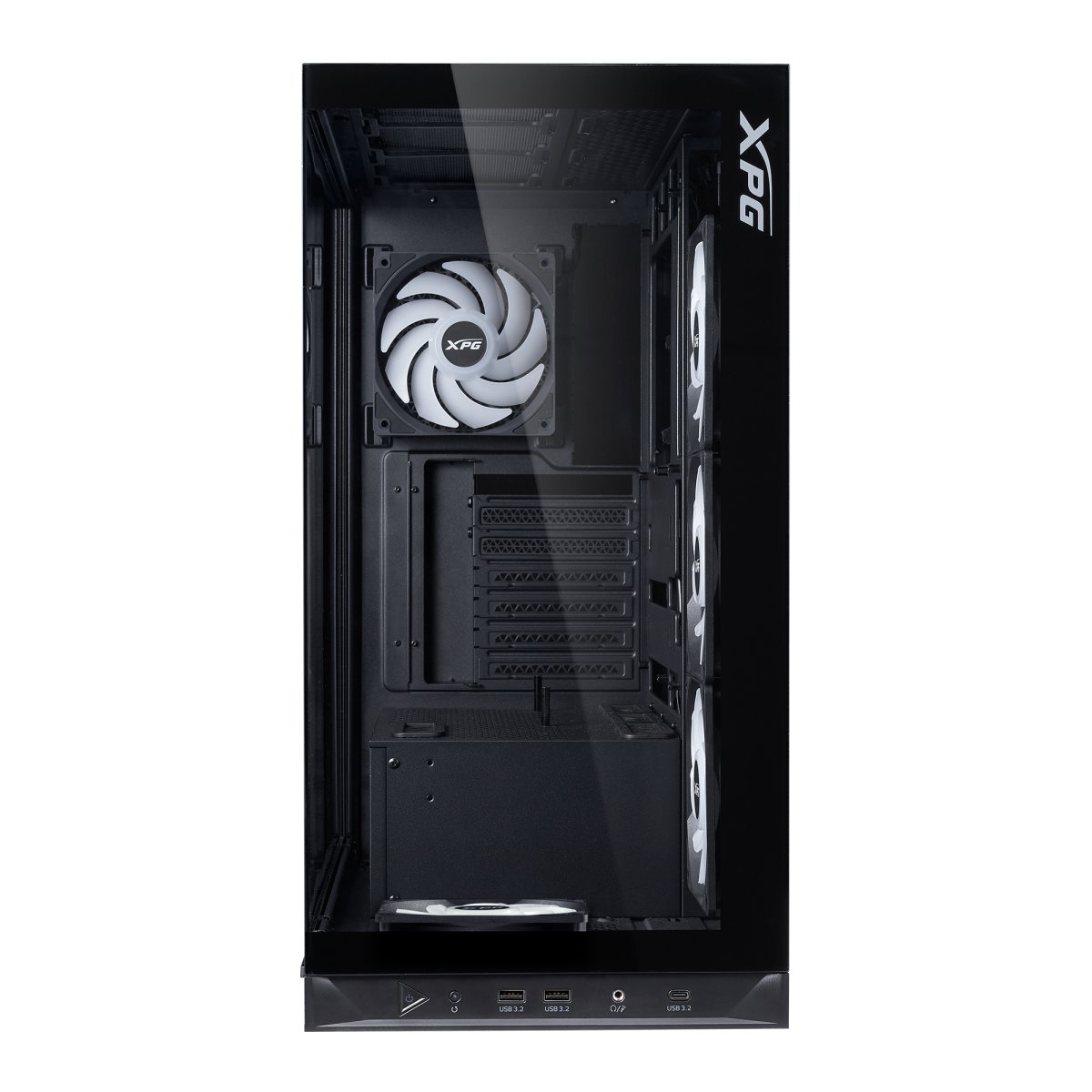 Gabinete ATX XPG INVADER X BTF, Incluye 5 Fans 120mm ARGB, Radiador 360mm Max, Color Negro - imagen 1