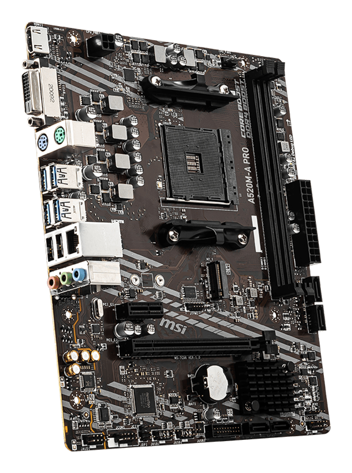 Motherboard AM4 Micro-ATX MSI A520M-A PRO, 64GB RAM DDR4 Max, 1 M.2 PCIe 3