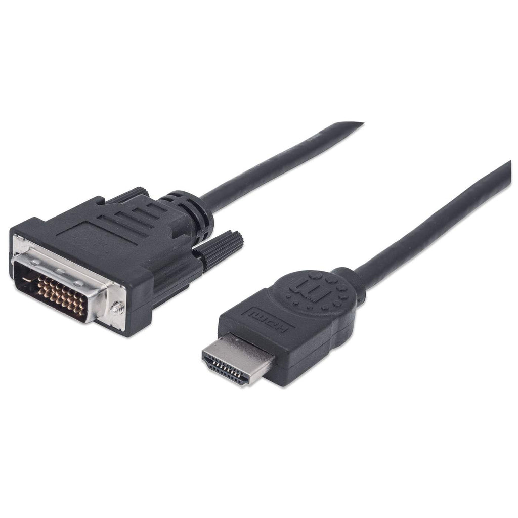 Cable Adaptador de Video 1.8m HDMI a DVI-D (24+1) Manhattan 372503, Hasta 1080p 60Hz, Color Negro - imagen 1