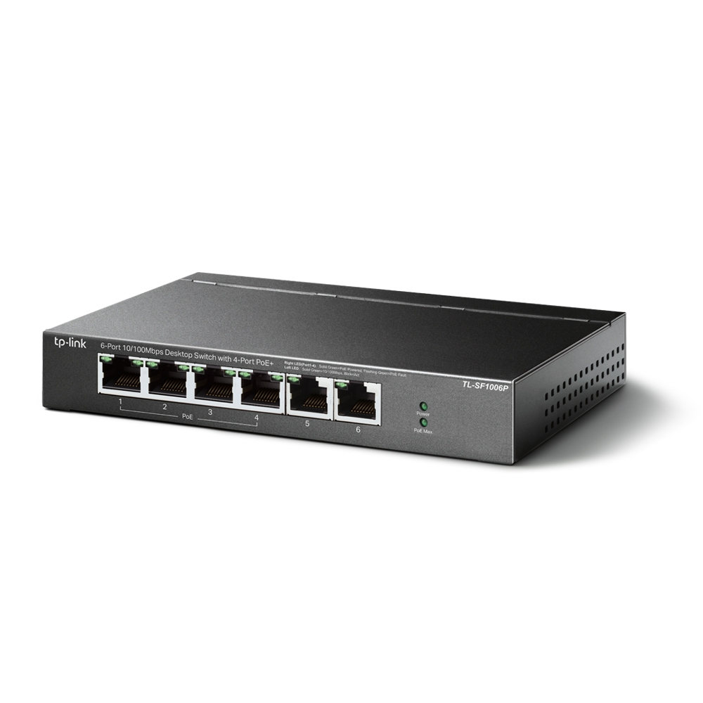 TP-Link TL-SF1006P, Switch No Administrable 10/100, 6 Puertos, 4 Puertos PoE+, Caja de Acero - imagen 4