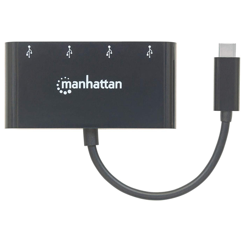 HUB USB C MANHATTAN 162746, USB C, Negro, 4 puertos - imagen 4