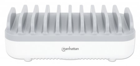 Estación de Carga 120W Manhattan 180856, 3 USB-C + 7 USB-A, Color Blanco/Gris - imagen 3