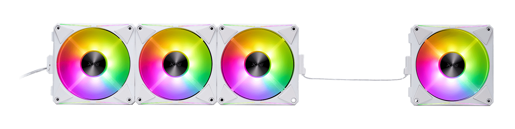 Kit de 4 Ventiladores 120mm XPG Hurricane MAG 120 ARGB PWM, 2000 RPM, Magnéticos, Sistema en Cadena, Color Blanco - imagen 2