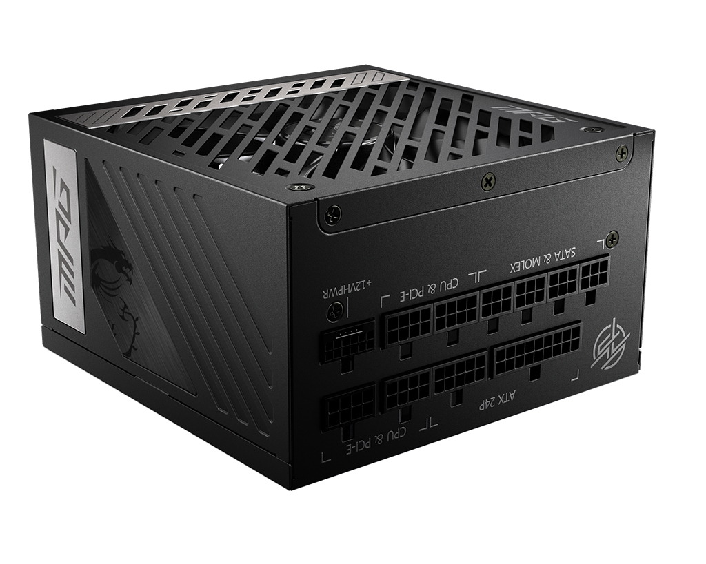 Fuente de Poder 1000W 80+Gold MSI MPG A1000G PCIE5. 1x 24pin, 2x 8pin CPU, 4x 8pin PCIE, 1x 12VHPWR, Color Negro - imagen 5