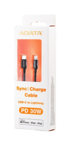 Adata Cable de Carga Certificado MFi Lightning Macho - USB A Macho, 1 Metro,  para iPod/iPhone/iPad