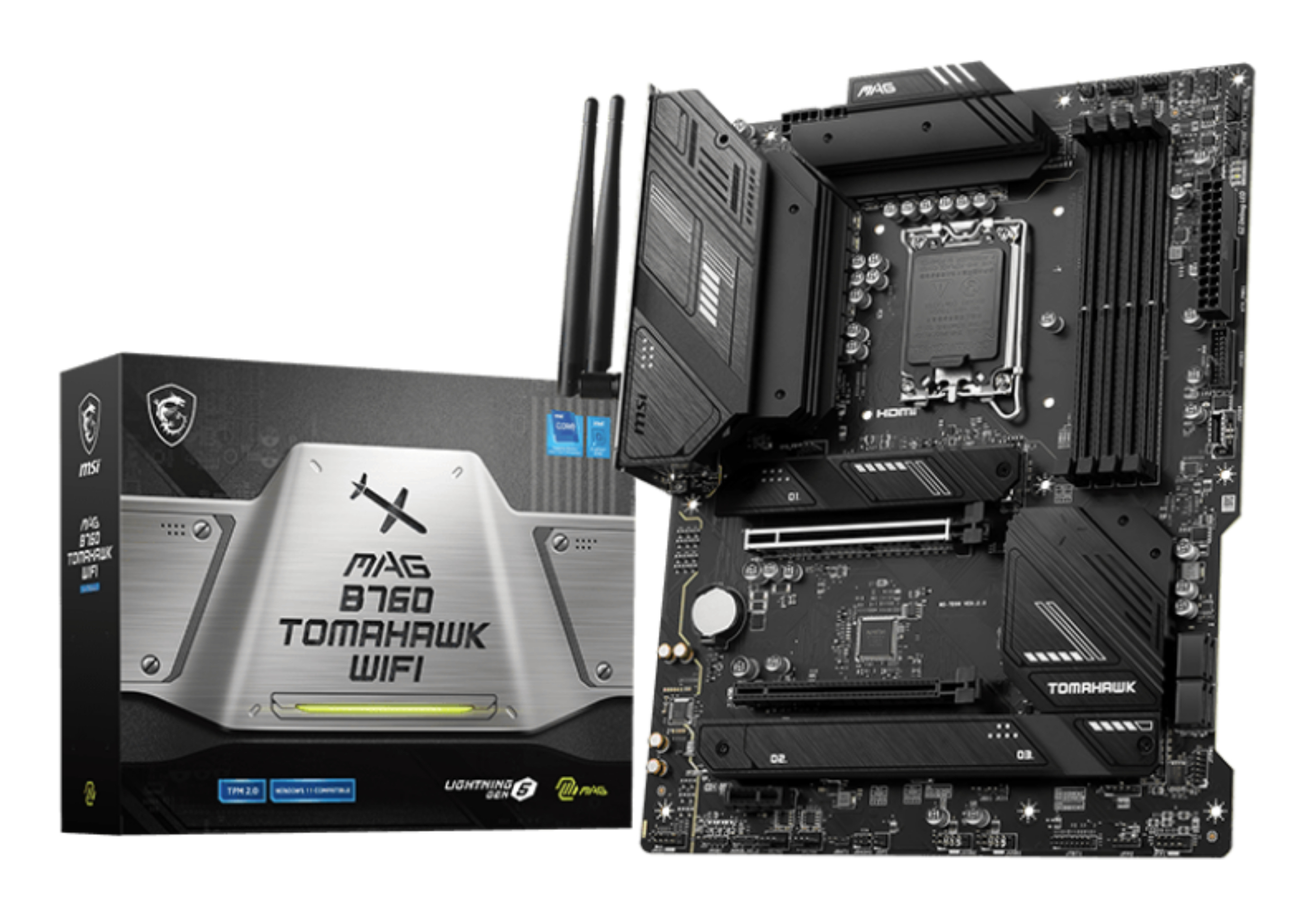 MotherBoard LGA1700 ATX MSI MAG B760 TOMAHAWK WIFI, 256GB RAM DDR5 Max, 3 M.2 PCIE 4, Wi-Fi 6E + BT 5.3