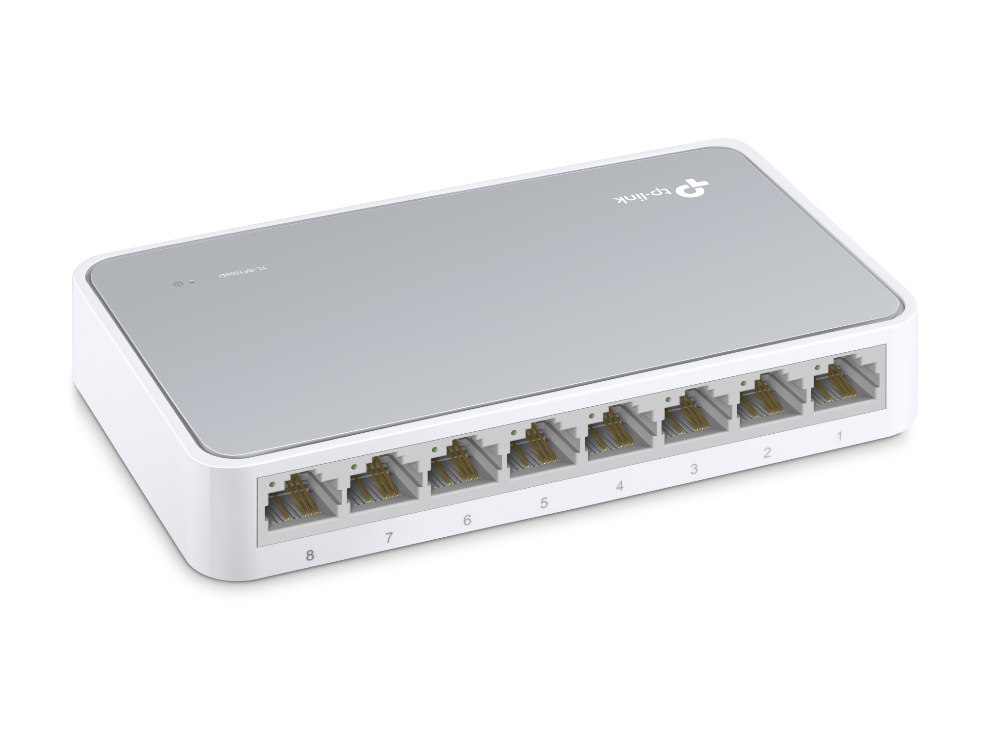 Switch 8 Puertos 10/100 p/Escritorio Tp-Link TL-SF1008D, Caja de Plastico, Color Balnco