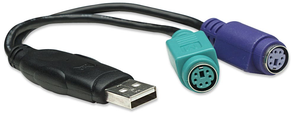 Convertidor USB-A a 2x PS/2 15cm Manhattan 179027, USB 1.1 Compatible USB 2.0, Color Negro - imagen 2