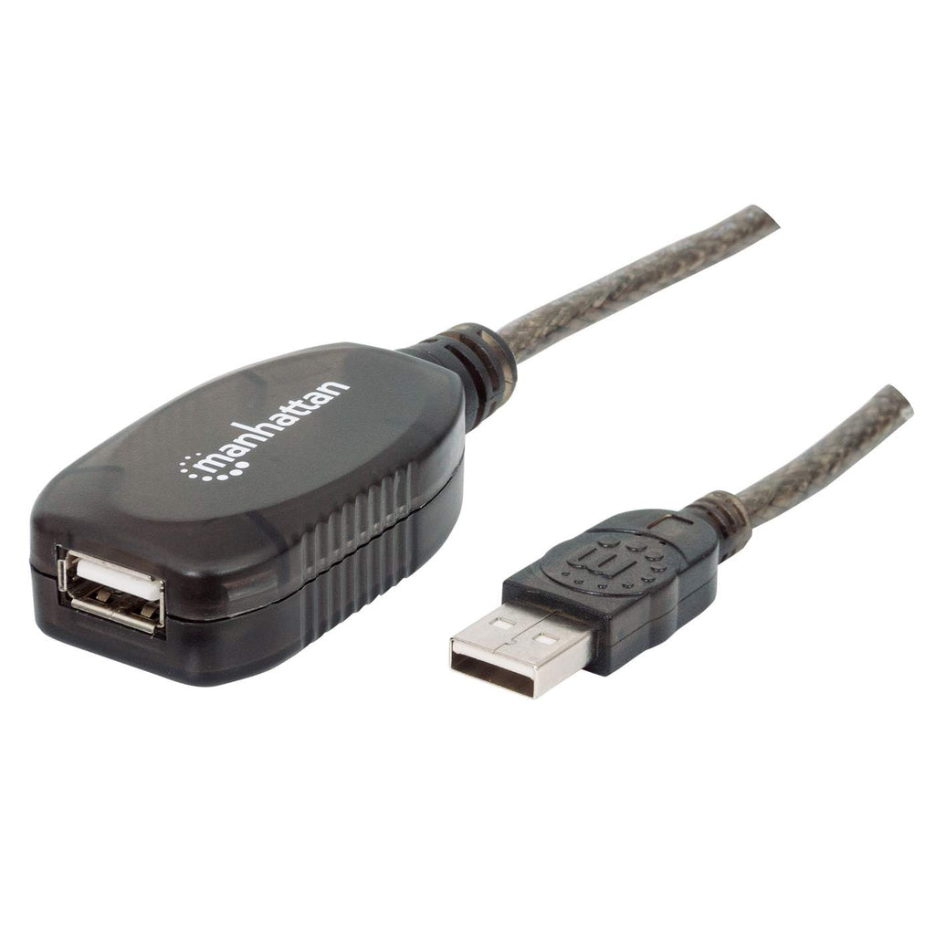 Extension Activa USB-A 2.0 10m Manhattan 151573, 480Mbps, Con Repetidor, Color Negro - imagen 1
