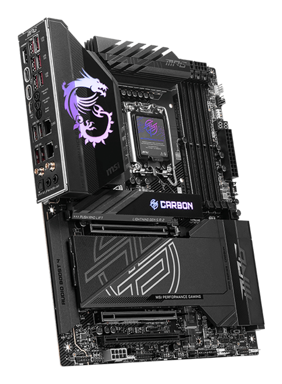 MotherBoard LGA1851 ATX MSI MPG Z890 CARBON WIFI, 256GB RAM DDR5 Max, 1 M.2 PCIE 5 + 4 M.2 PCIE 4, Wi-Fi 7 + BT 5.4
