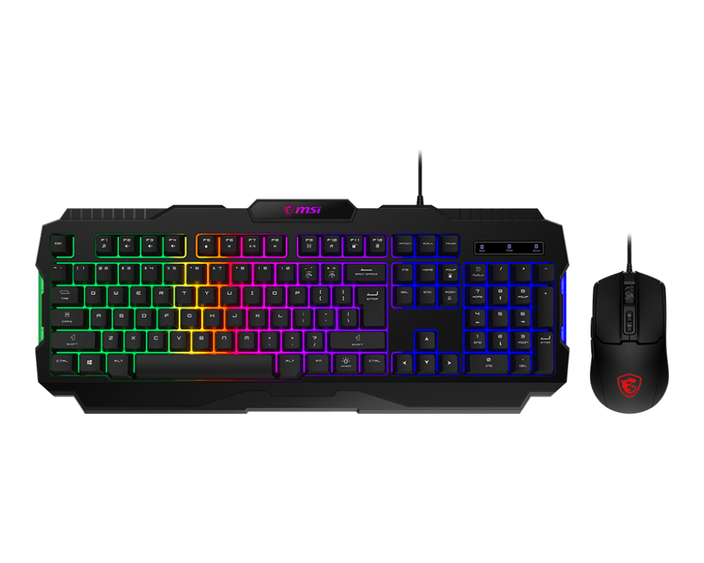Kit teclado y mouse MSI Forge GK100 negro - imagen 1