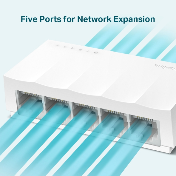 Switch 5 Puertos 10/100 p/Escritorio Tp-Link LS1005, Caja de Plástico, Color Blanco - imagen 3