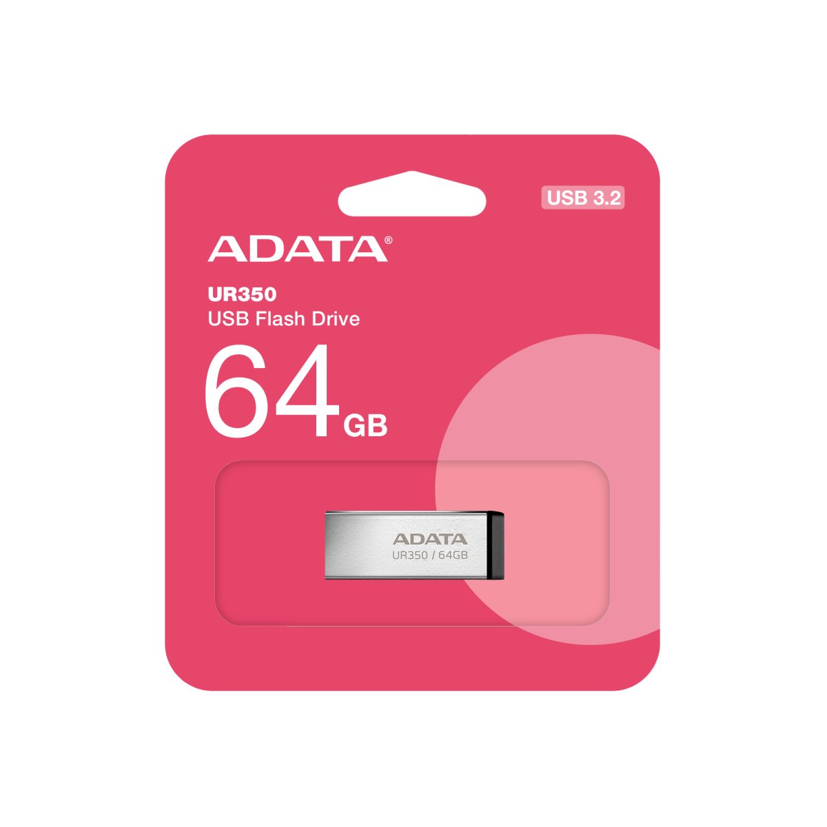 Memoria USB-A 64GB Adata UR350, USB 3.2 Gen 1, 100MB/s, Metálica, Color Negro - imagen 5