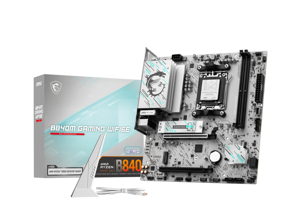MotherBoard AM5 Micro- ATX MSI B840M GAMING WIFI6E, 128GB RAM DDR5 Max, 2 M.2 PCIE 4, Wi-Fi 6E + BT 5.3