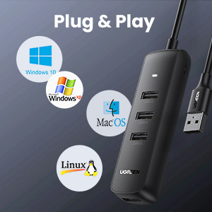 HUB UGREEN usb 3.0 a 4 puertos usb, color negro, 10915 - imagen 2