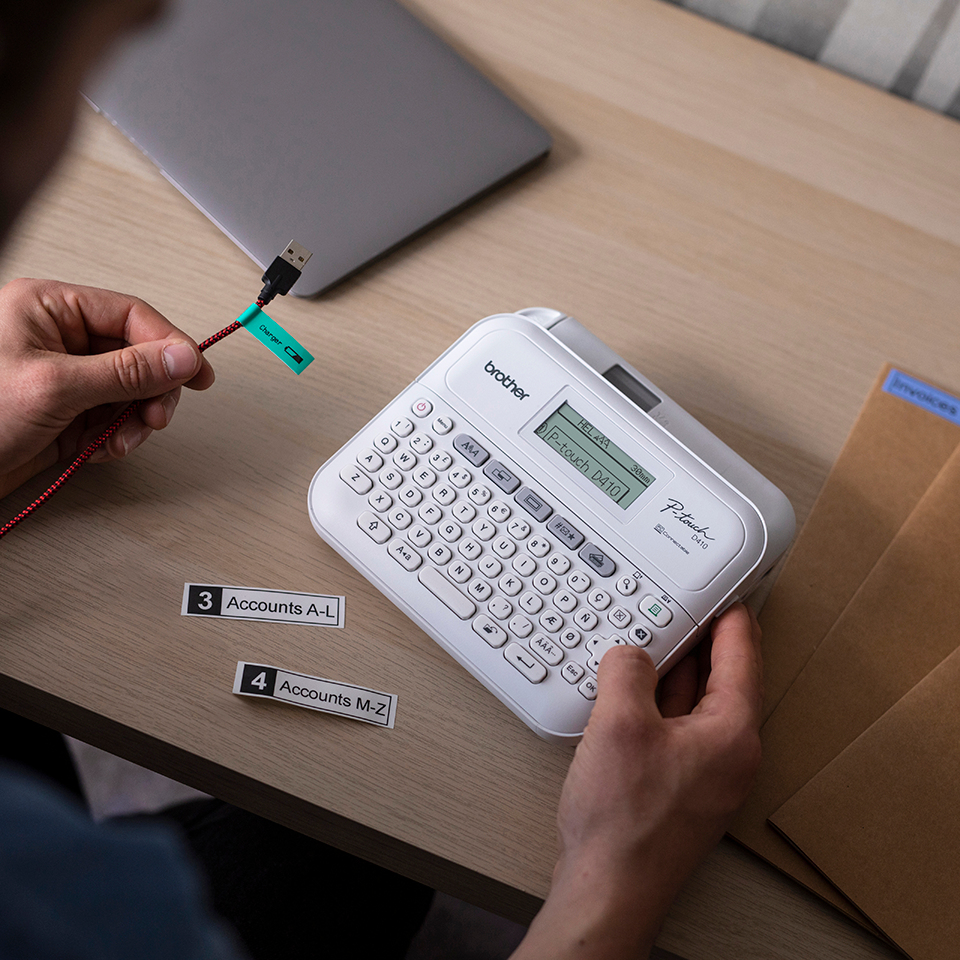 ROTULADOR DE ETIQUETAS BROTHER PTD410,TECLADO QWERTY, 20MM / SEG, USB, CONEXION A PC BROTHER PTD410 - imagen 2