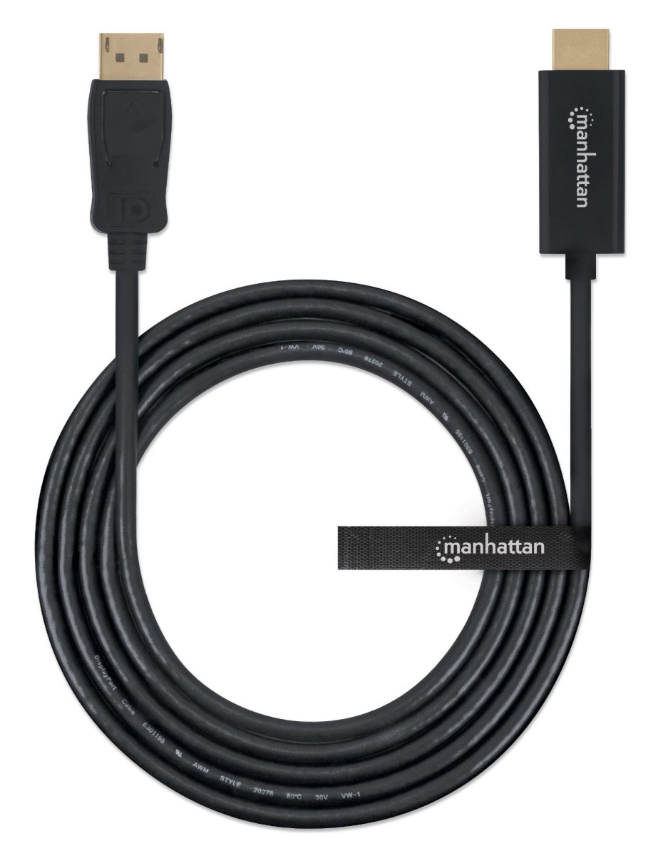 Cable Adaptador de Video 1.8m DisplayPort a HDMI Manhattan 152679, 1080p 60Hz, Color Negro - imagen 5