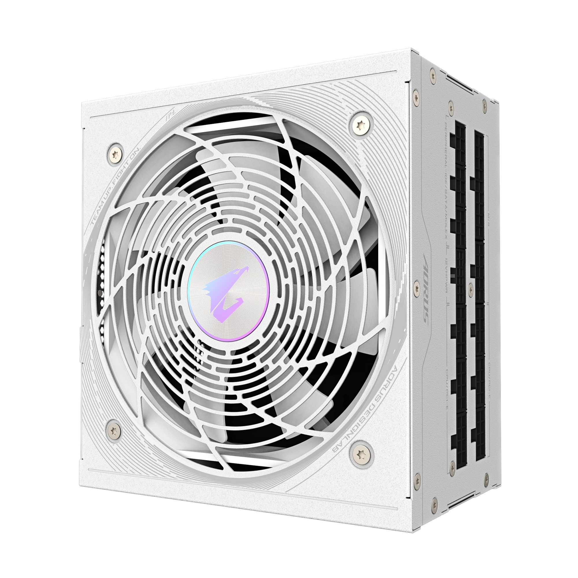 Fuente de Poder 850W 80+Platinum AORUS ELITE ICE P850W. 1x 24pin, 2x 8pin CPU, 6x 8pin PCIE, 1x 12VHPWR, Color Blanco - imagen 2