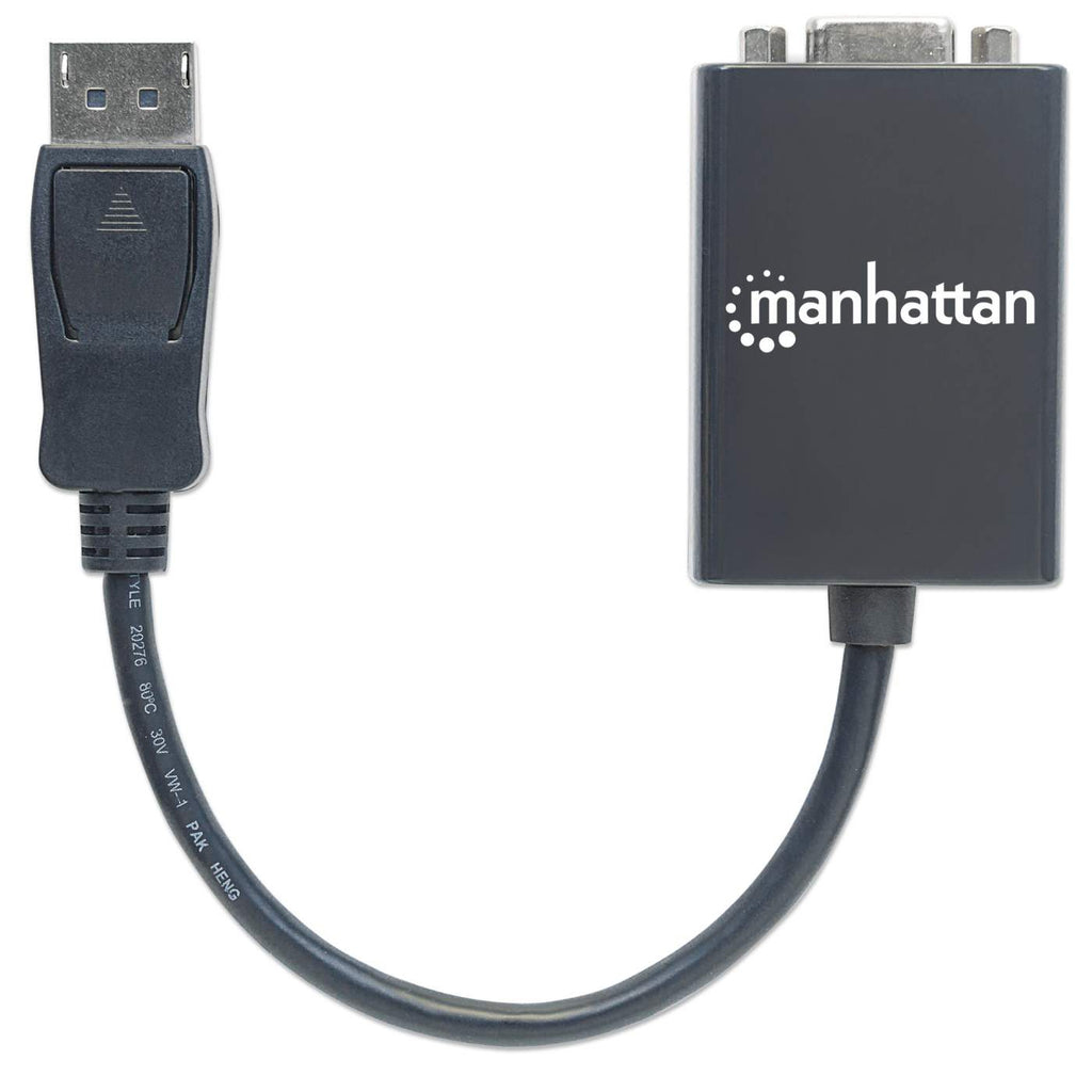 Cable Convertidor de Video 15cm DisplayPort a VGA Macho-Hembra Manhattan 151962, Hasta 1920x1200 60Hz, Color Negro - imagen 4