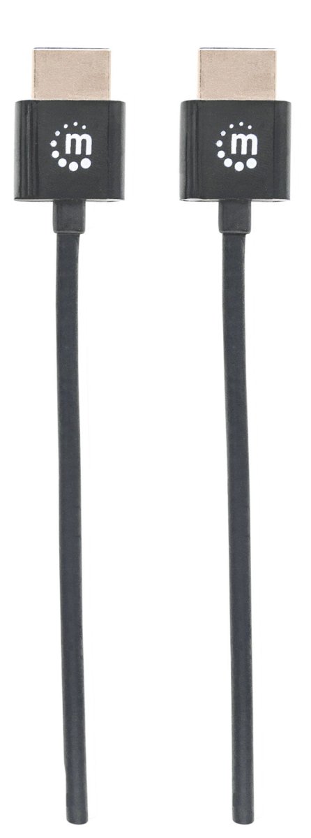 Cable de Video 1m HDMI a HDMI Manhattan 394352, 4K 60Hz, Cable Delgado, Chapado en Oro, Color Negro - imagen 5