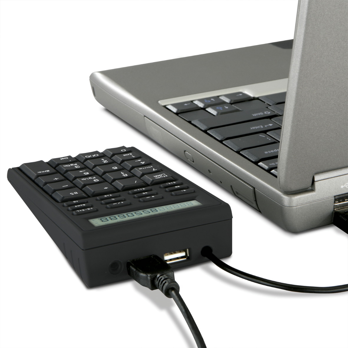 Teclado Numerico Alámbrico Kensington K72274US, Calculadora, Hub 2 USB-A, Display, Color Negro