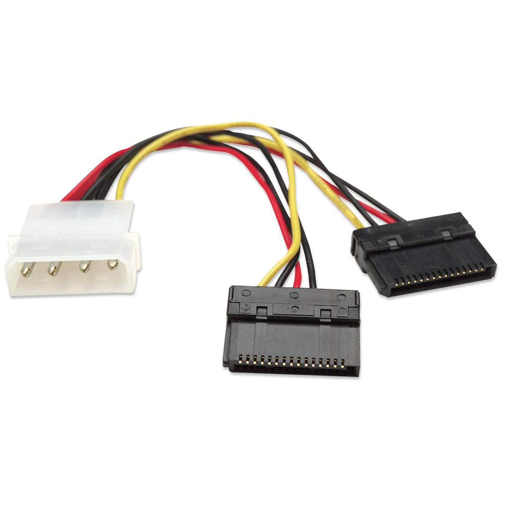 Cable Adaptador de Energía Molex a 2x SATA, Manhattan 349369, 15cm - imagen 1