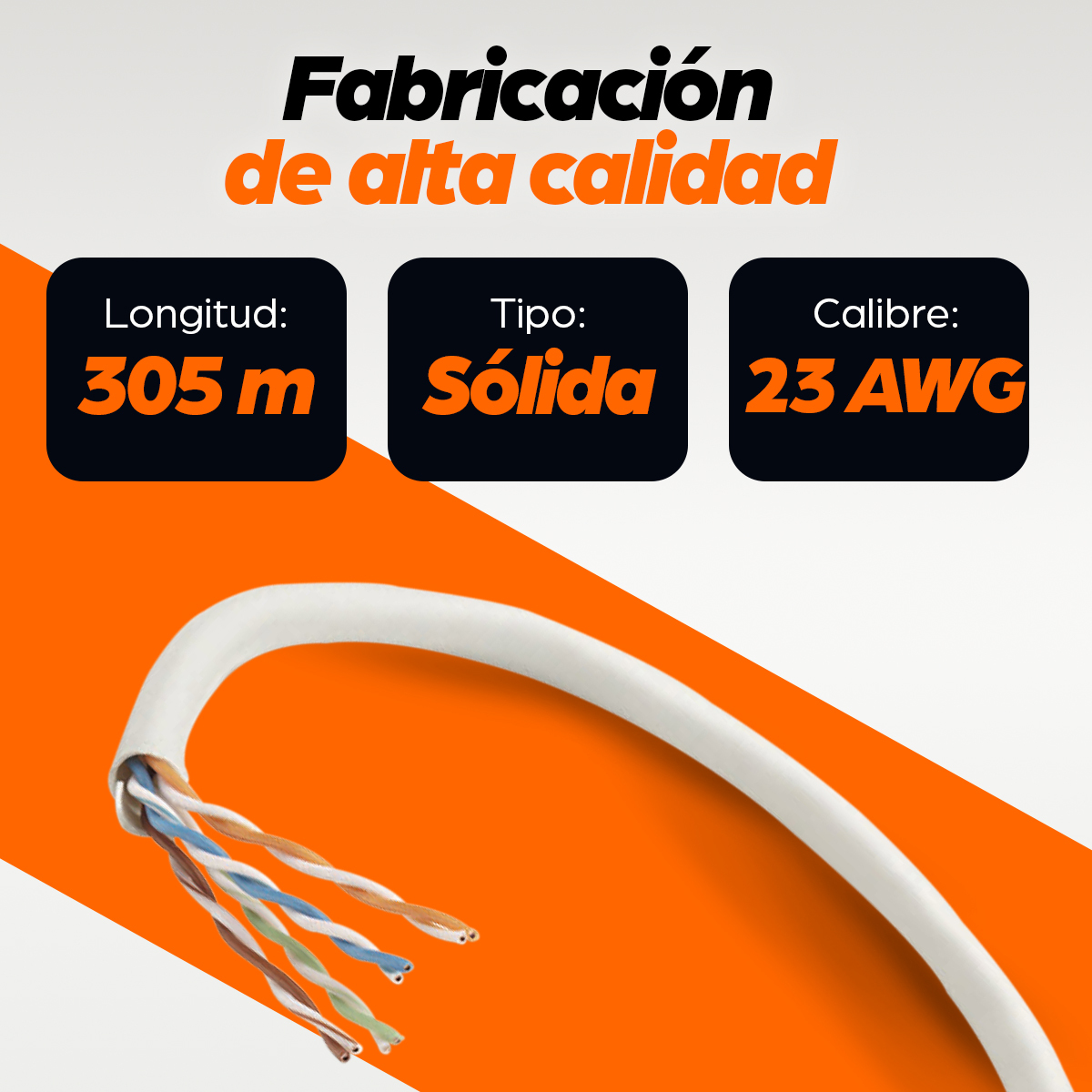 Bobina de Cable Ethernet Cat6 305m Intellinet 704663, Uso Interior, Sin Blindado, Color Gris