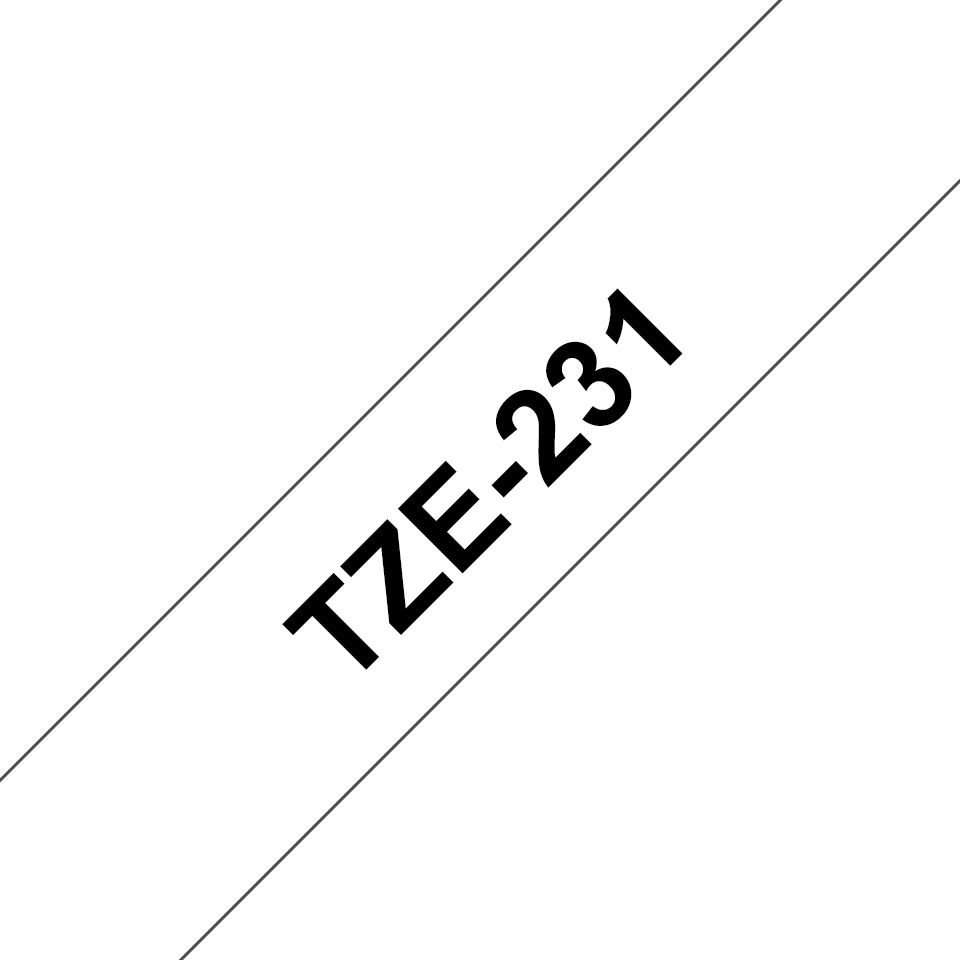 CINTA BROTHER TZE231 - TZ, NEGRO SOBRE BLANCO, INYECCIÓN DE TINTA