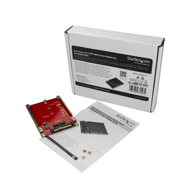 Tarjeta adaptador de SSD M.2 NVME A U.2 2.5" Startech. U2M2E125