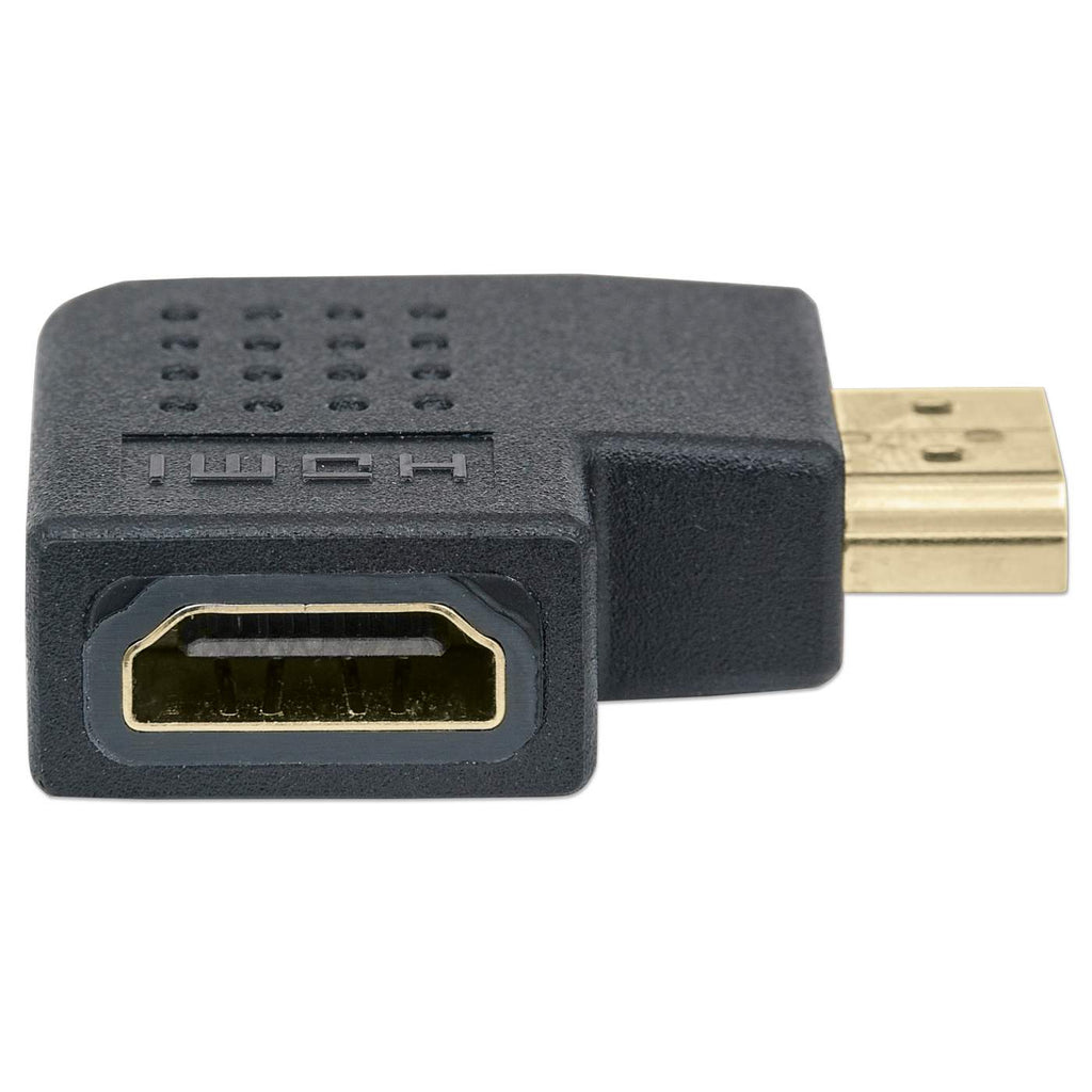 Adaptador de Video HDMI a HDMI Macho-Hembra Manhattan 353489, Angulo Izquierdo de 90 grados, Hasta 4K, Color Negro - imagen 5