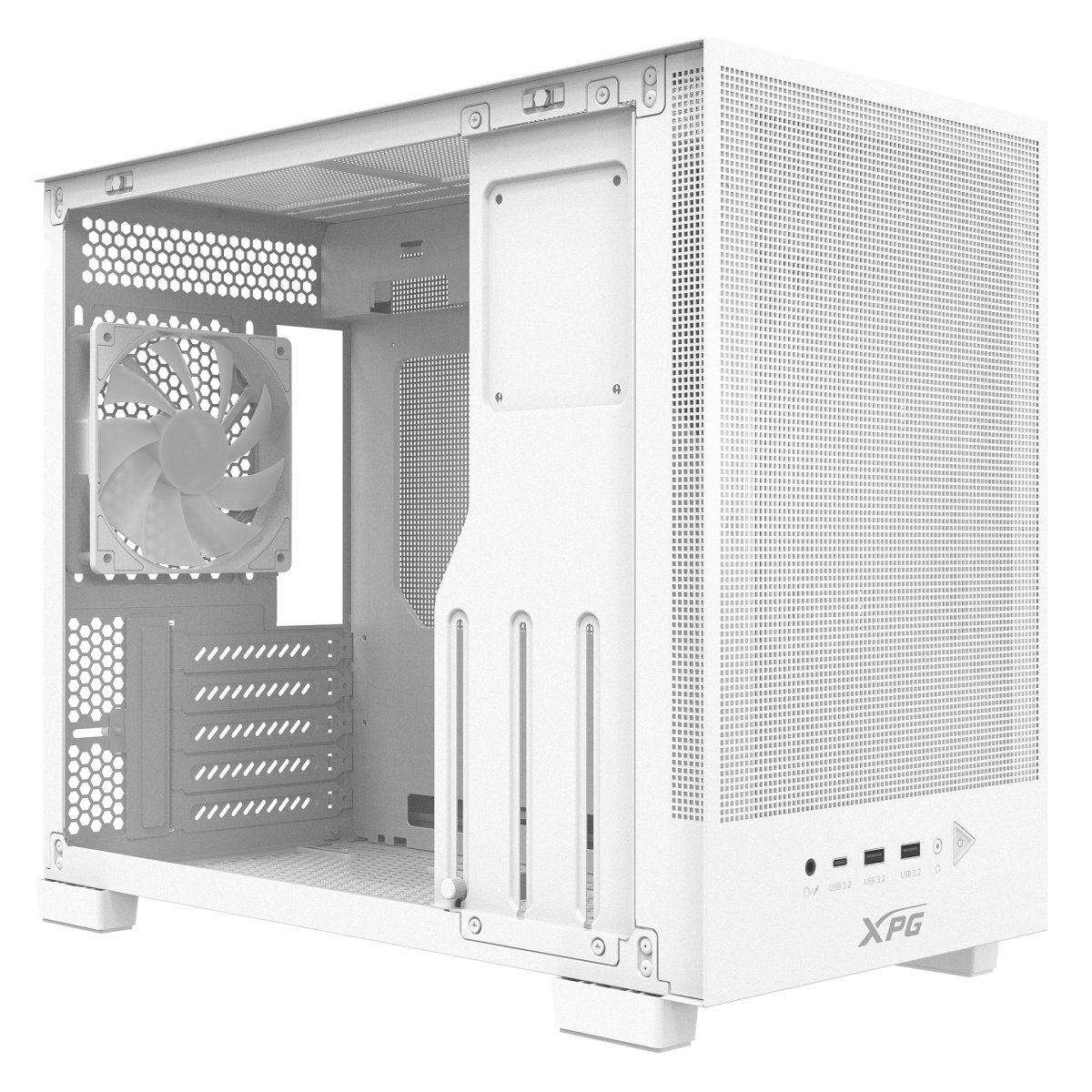 Gabinete Micro-ATX XPG Valor Mesh Nano, Incluye 1 Fan 120mm ARGB, Radiador 360mm Max, Color Blanco - imagen 3