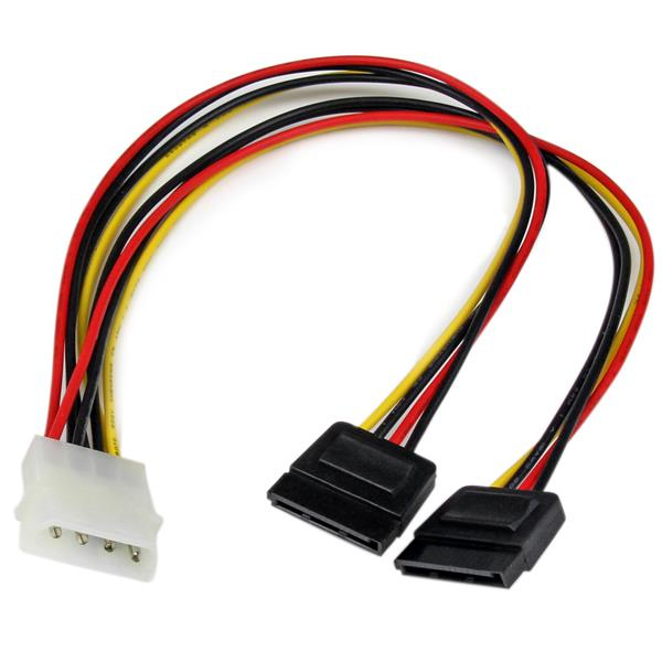 Adaptador Cable Divisor Molex 4 Pines a SATA - 2x Hembra SATA y 1x Macho LP4 StarTech.com PYO2LP4SATA - imagen 1