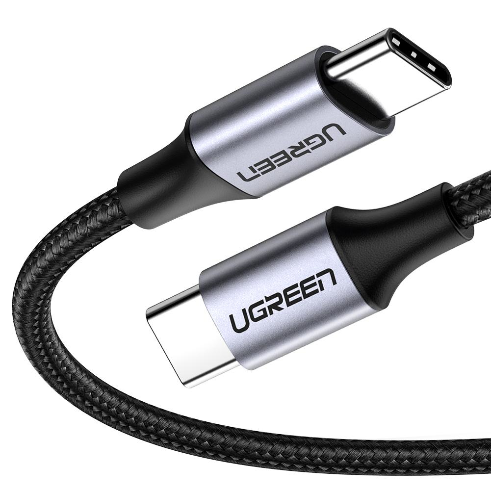 Cable USB-C a USB-C Ugreen 50152/US261, 60W PD, Carcasa Aluminio, 2m, Color Gris/Negro - imagen 1