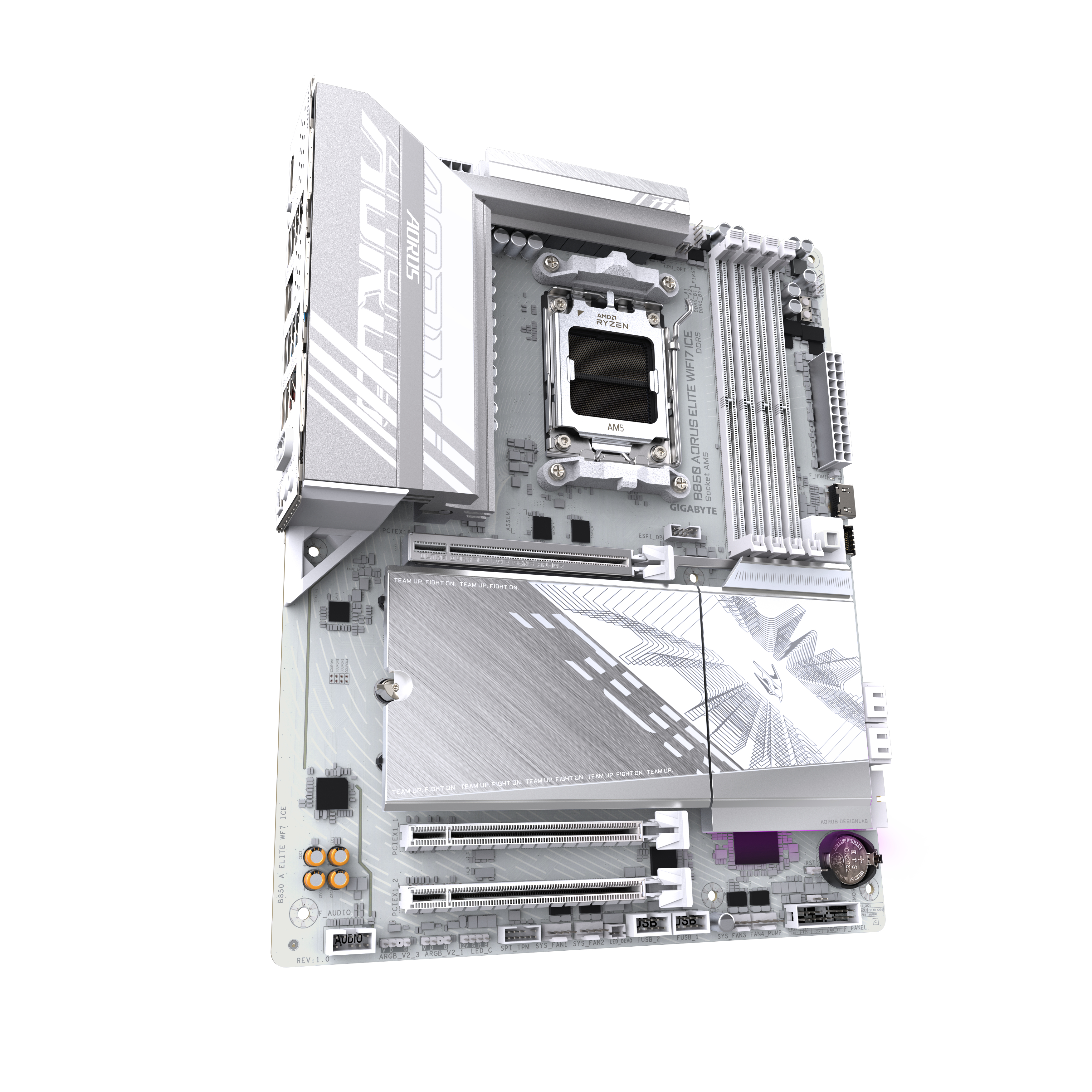 MotherBoard AM5 ATX B850 Aorus Elite Wifi7 ICE, 256GB RAM DDR5 Max, 1 M.2 PCIE 5 + 2 M.2 PCIE 4, Wi-Fi 7 + BT 5.4