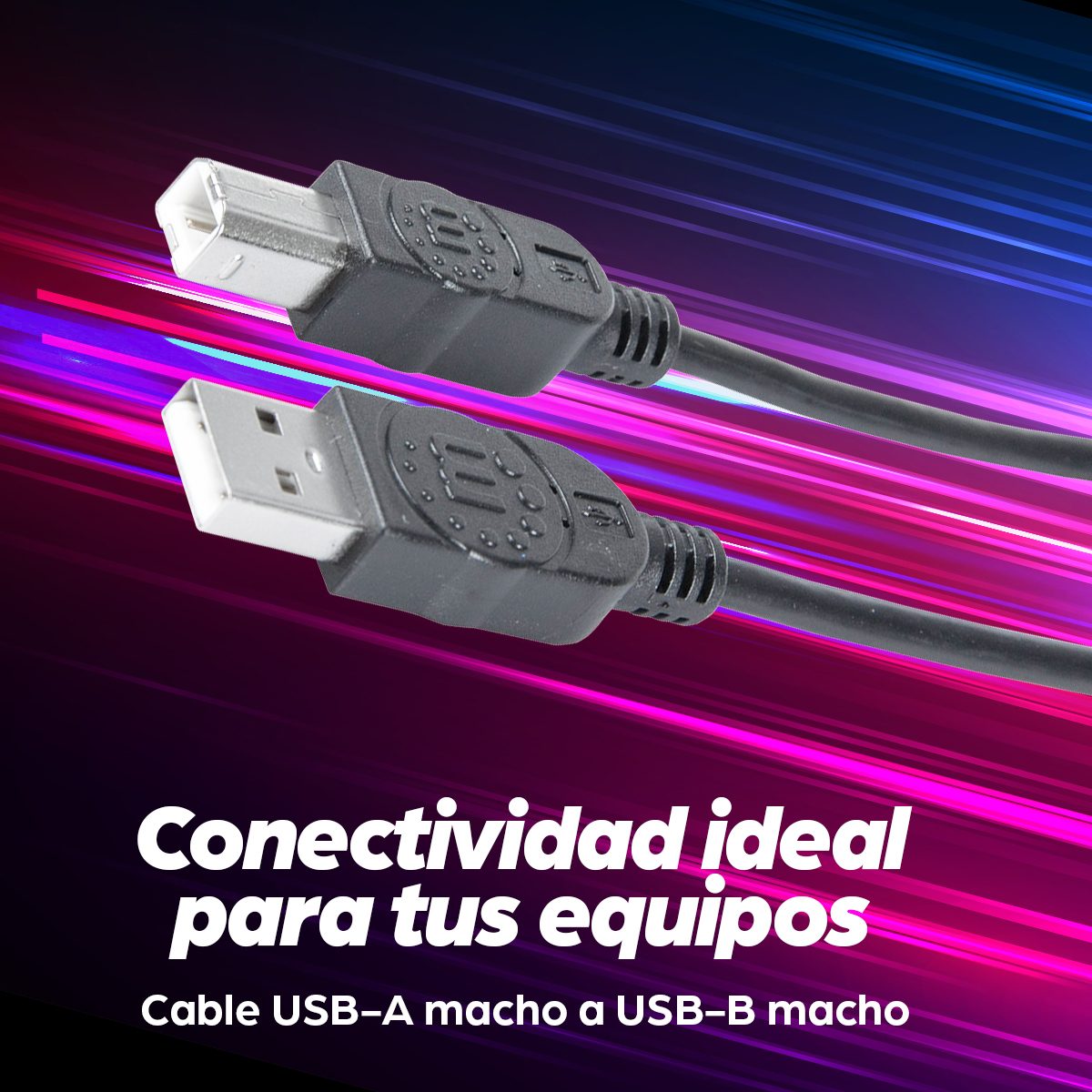 Cable USB-A 2.0 a USB-B 2.0 3m Manhattan 333382, 480Mbps, Color Negro - imagen 4
