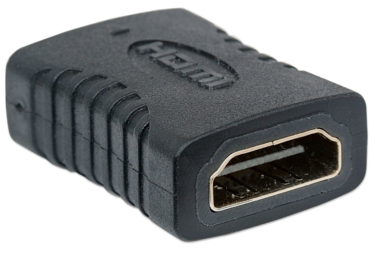 Adaptador de Video Cople HDMI a HDMI Hembra-Hembra Manhattan 353465, 4K 60Hz, Chapado en Oro, Color Negro - imagen 4