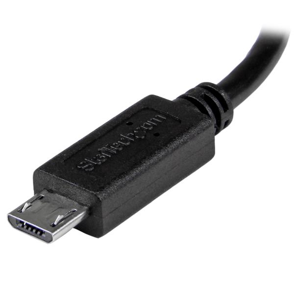 Adaptador USB OTG Micro-USB 2.0 a Mini-USB 2.0 20cm Startech UMUSBOTG8IN, 480Mbps, Color Negro - imagen 3